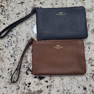 Coach Black and Brown Leather Wristlets